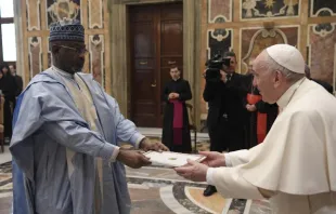 Pope Francis received the credential letters of seven new ambassadors to the Holy See on Dec. 17, 2021. Vatican Media