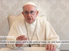 Pope Francis shares a video message about COVID-19 vaccines.