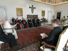 Pope Francis meets with ecumenical delegation from Finland on Jan. 17, 2022.