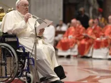 Pope Francis delivers a homily from a wheelchair on June 5, 2022. 2