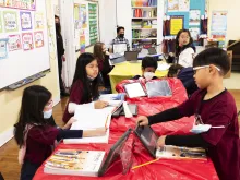 Students at Precious Blood School, located a few miles west of downtown Los Angeles. Precious Blood is one of three new inner-city “microschools” trying a fresh approach to Catholic education.