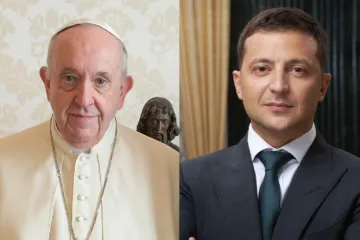 Pope Francis and Ukrainian President Volodymyr Zelenskyy