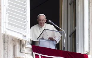 Pope Francis delivers the Regina Coeli address in St. Peter's Square, May 29, 2022. Vatican Media