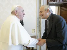 Pope Francis and Cardinal Matteo Zuppi at the Vatican on Aug. 24, 2023.