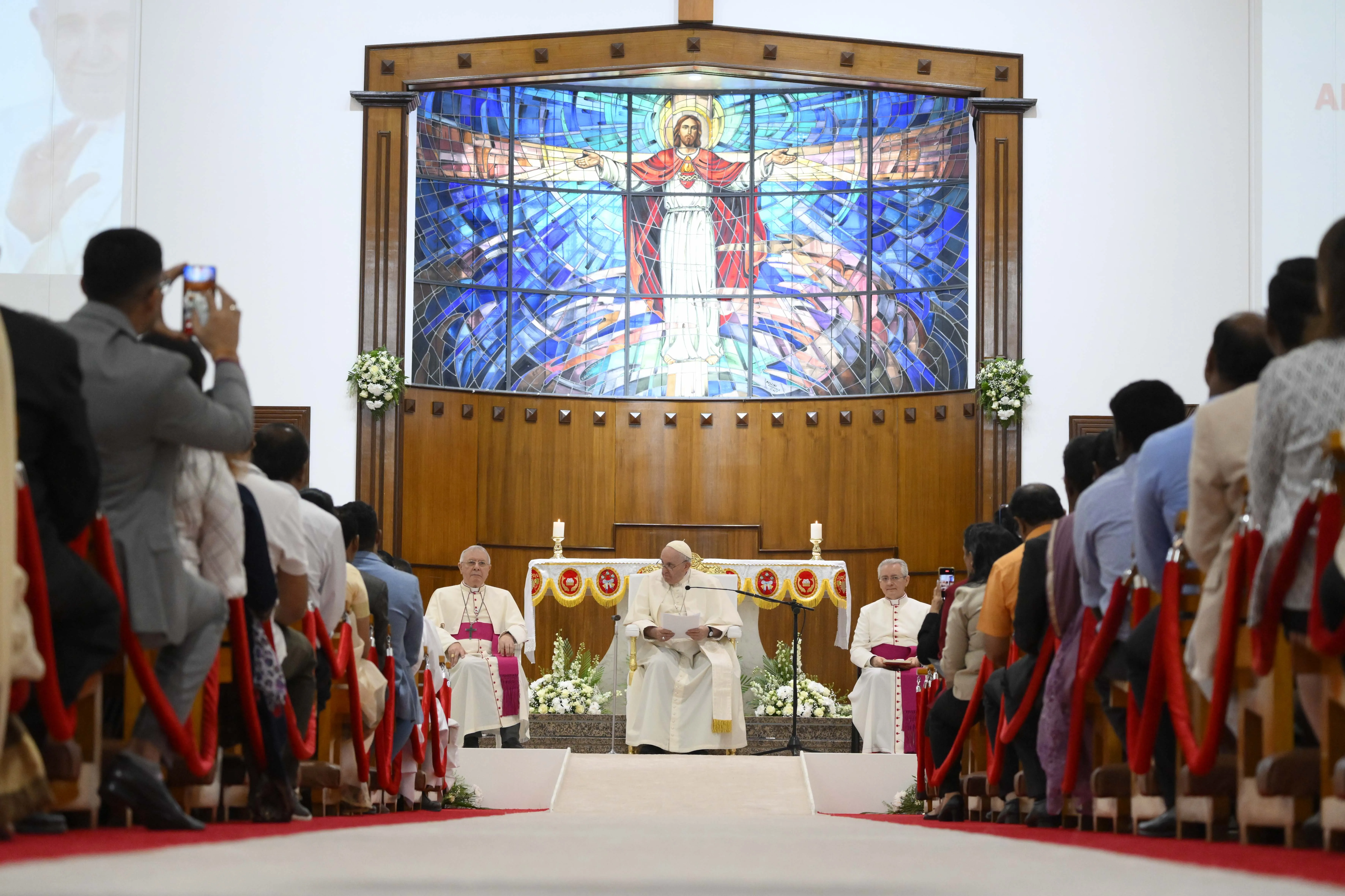 Pope Francis meets with Catholics living on the Arabian Peninsula during a prayer service in Sacred Heart Church in Manama, Bahrain, on Nov. 6, 2022.?w=200&h=150