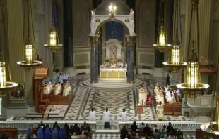 The interior of Ss. Peter and Paul Cathedral in Philadelphia during a March 25, 2022 Mass following the consecration of Russia and Ukraine to the immaculate heart of Mary. Archdiocese of Philadelphia/Screenshot