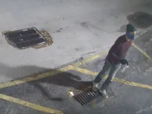 Surveillance footage shows suspects spray-painting pro-abortion slogans on the exterior of South Broward Pregnancy Help Center, a pro-life clinic in Hollywood, Florida, on May 28, 2022.