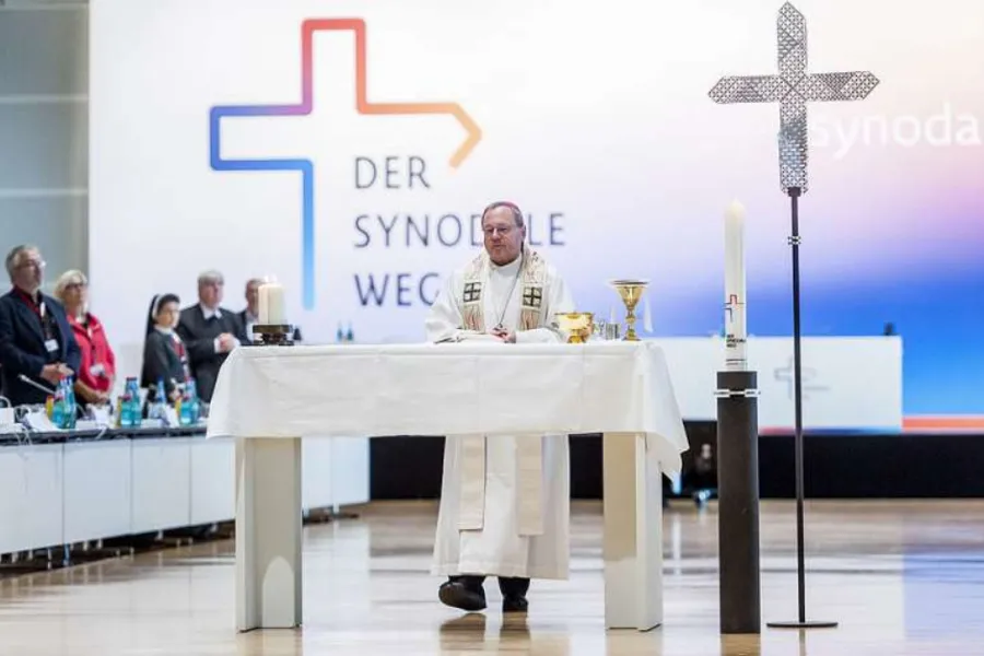 Bishop Georg Bätzing celebrates Mass at the second Synodal Assembly in Frankfurt, Germany, on Oct. 1, 2021. Synodaler Weg/Maximilian von Lachne.