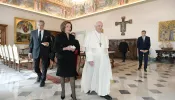 Nancy Pelosi and Pope Francis at the Vatican on Oct. 9, 2021.