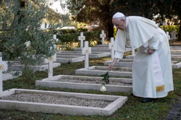 Pope Francis visits the French Military Cemetery in Rome, Nov. 2, 2021