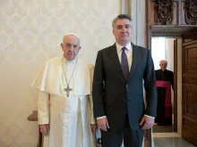 Pope Francis receives Croatia’s President Zoran Milanović at the Vatican, Nov. 15, 2021.