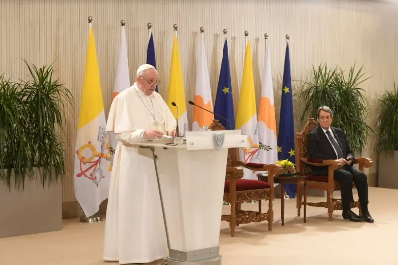 Pope Francis tells Cypriot authorities he is praying for ‘the peace of the entire island’