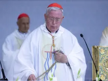 Cardinal Jean-Claude Hollerich celebrates Mass at the International Eucharistic Congress in Budapest, Hungary, Sept. 10, 2021.