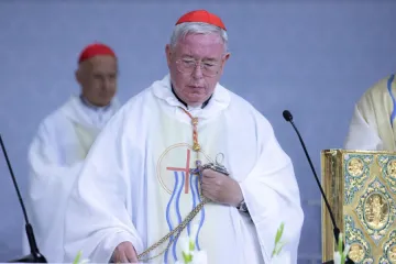 Cardinal Jean-Claude Hollerich celebrates Mass at the International Eucharistic Congress in Budapest, Hungary, Sept. 10, 2021