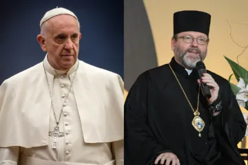 Pope Francis and Major Archbishop Sviatoslav Shevchuk, head of the Ukrainian Greek Catholic Church