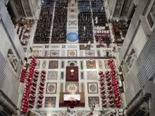 Pope Francis attends the funeral Mass of Cardinal Angelo Sodano in St. Peter’s Basilica, May 31, 2022.