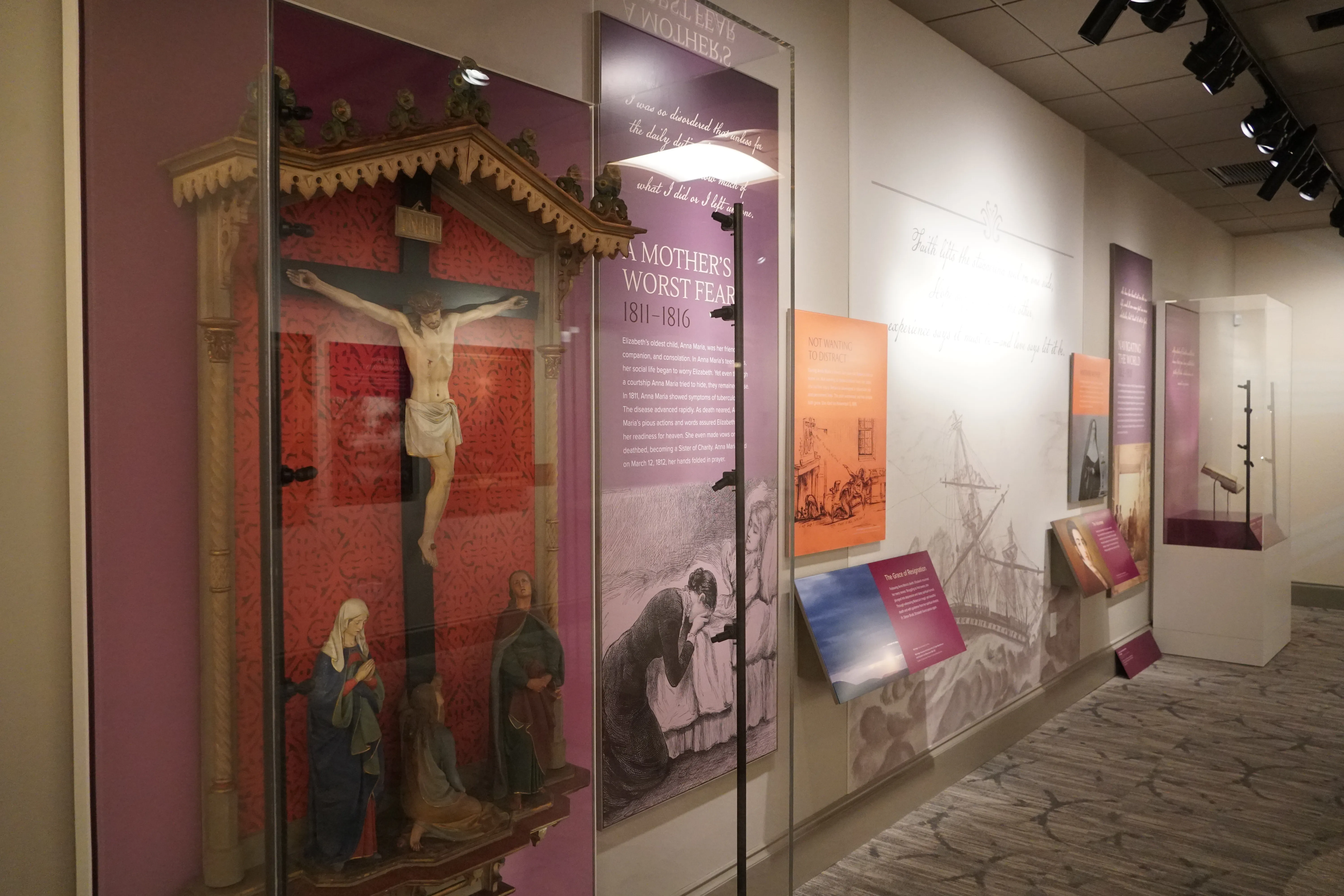  A view of the interior of the Seeker gallery at the new Seton Shrine Museum. Credit: Seton Shrine  