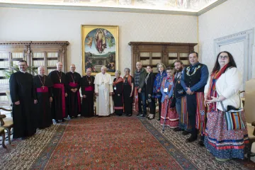 Representatives of the Métis Nation in Canada meet Pope Francis at the Vatican, March 28, 2022