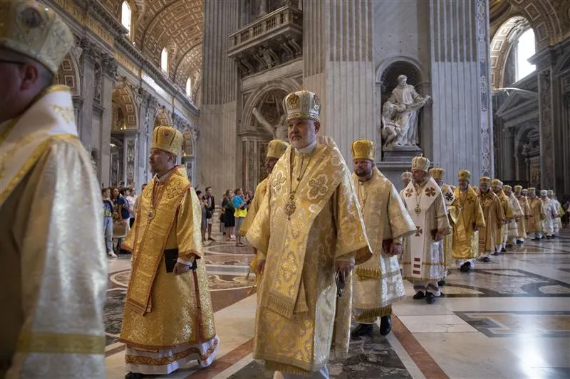 Major Archbishop Sviatoslav Shevchuk, the leader of the Ukrainian Greek Catholic Church, presided over a Divine Liturgy in St. Peter’s Basilica on Sept. 10, 2023, as part of the Ukrainian Greek Catholic Church’s annual Synod of Bishops, taking place in Rome Sept. 3–13. Credit: Ukrainian Greek Catholic Church