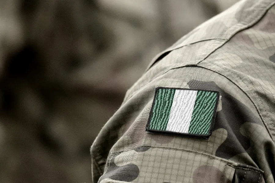 The flag of Nigeria on a military uniform.?w=200&h=150