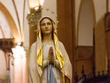 The statue of Our Lady of Lourdes in the “Santa Maria del Carmine” (Holy Mary of Carmel) church in Pavia, Italy.