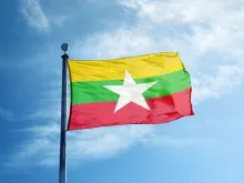 The flag of Burma (Myanmar).