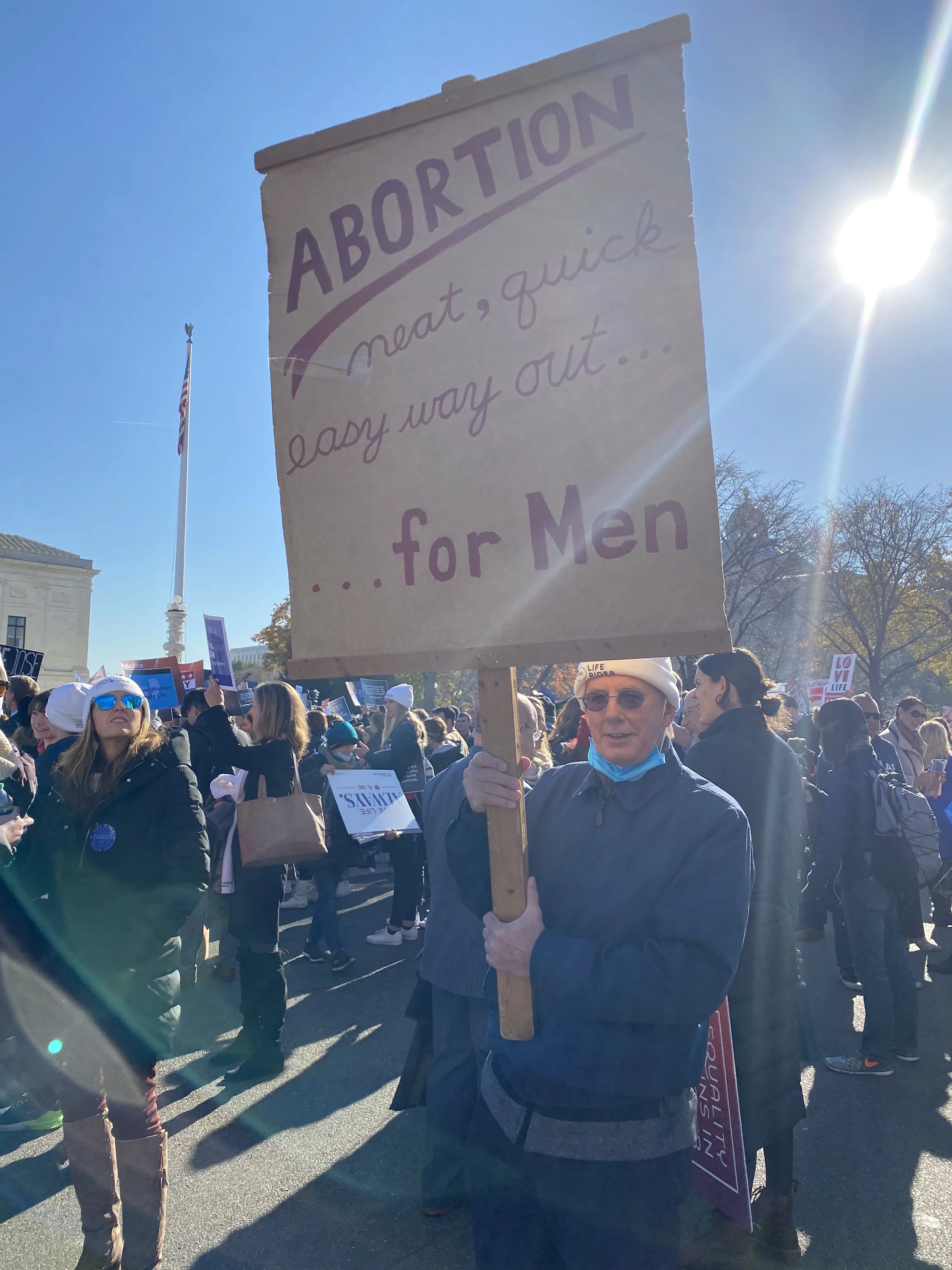 Stephen Kosciesza, from the Maryland suburbs of Washington, D.C., attended the pro-life rally outside the Supreme Court on Dec. 1, 2021. Katie Yoder/CNA