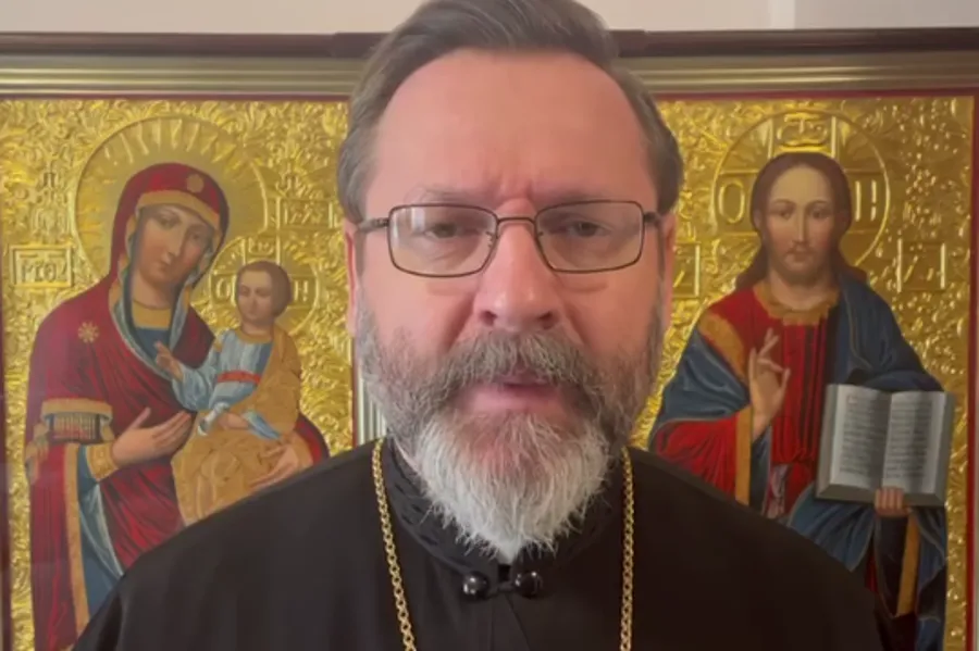 Major Archbishop Sviatoslav Shevchuk records a video message in Kyiv, Ukraine, on March 9, 2022. news.ugcc.ua.