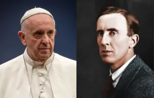 Pope Francis and J.R.R. Tolkien. Mazur/catholicnews.org.uk and TuckerFTW via Wikimedia Commons (CC BY-SA 4.0).
