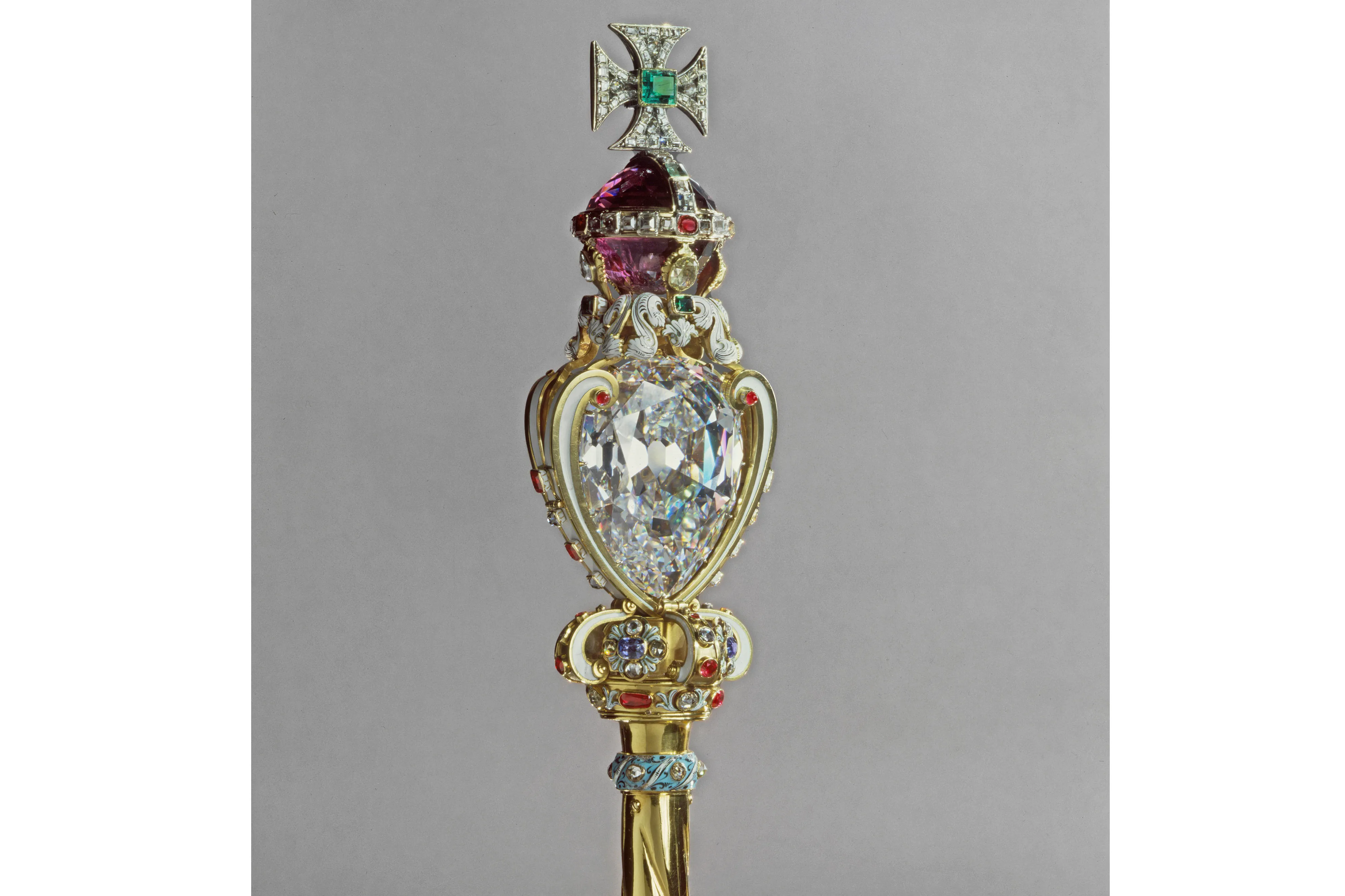 Sovereign’s Scepter with Cross. Royal Collection Trust / © His Majesty King Charles III 2023
