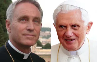 Archbishop Gänswein and Pope emeritus Benedict XVI. EWTN/Paul Badde, Mazur/www.thepapalvisit.org.uk
