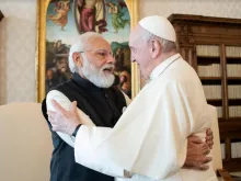Pope Francis meets with Indian Prime Minister Narendra Modi at the Vatican, Oct. 30, 2021.