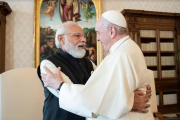 Pope Francis meets with Indian Prime Minister Narendra Modi at the Vatican, Oct. 30, 2021