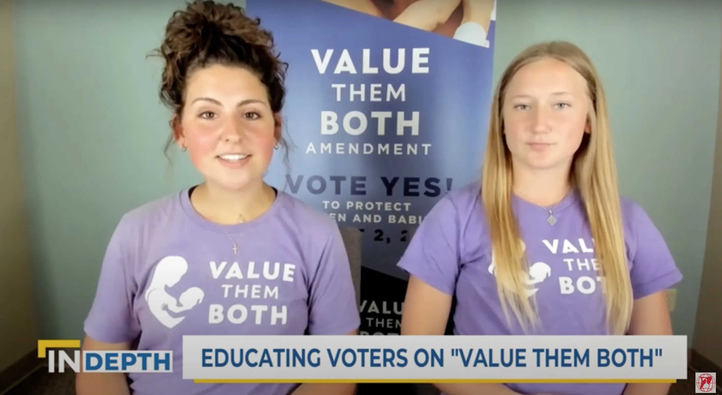Kansas high school students Hannah Joerger (left) and Mara Loughman have been knocking on doors and encouraging voters to say yes to the Value Them Both amendment initiative Aug. 2, 2022.?w=200&h=150