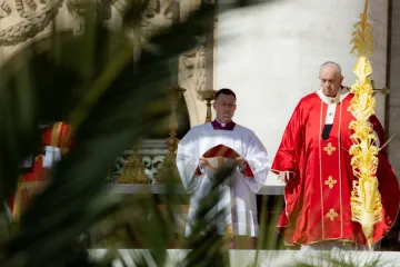 Pope Francis celebrates Palm Sunday Mass at the Vatican on April 10, 2022