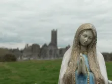 A statue of the Virgin Mary on the grounds of the 15th-century Quin Abbey in County Clare, Ireland.