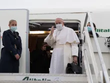 Pope Francis departs Rome for Iraq on March 5, 2021.
