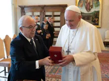 Pope Francis meets with the Order of Malta's Fra’ Marco Luzzago on June 25, 2021.