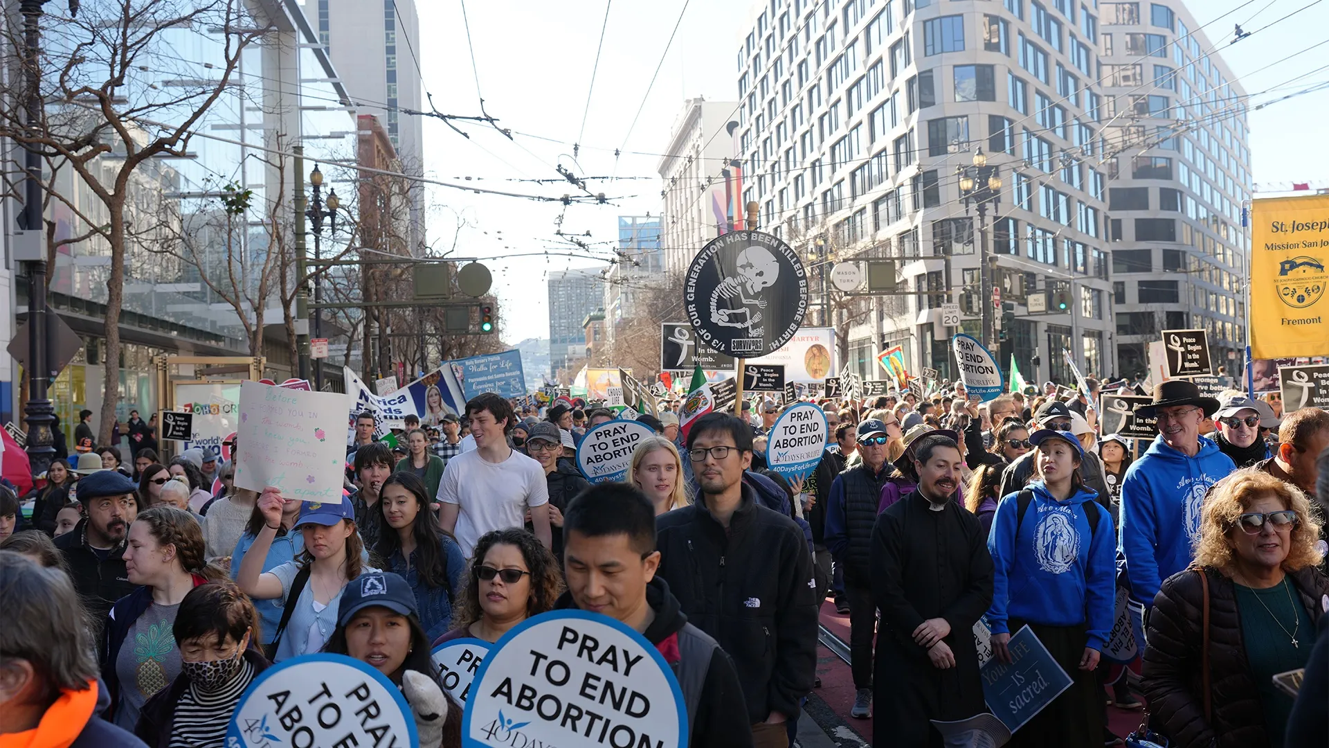 An estimated 10,000 people turned out for the San Francisco Walk for Life on Jan. 21, 2023, the second-largest pro-life demonstration in the U.S. after the national March for Life in Washington, D.C., which marked its 50th anniversary a day earlier. Credit: Francisco Valdez