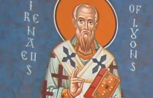 St. Irenaeus depicted in the apse of Holy Ascension Orthodox Church in Charleston, South Carolina. Andrew Gould via Wikimedia (CC BY-SA 2.0).
