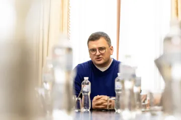 Ukraine's Minister of Foreign Affairs, Dmytro Kuleba, speaking to journalists, Dec. 9, 2022
