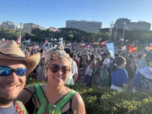 Brad and Chanel Moran, from Dallas, in Lisbon, Portugal for World Youth Day 2023.
